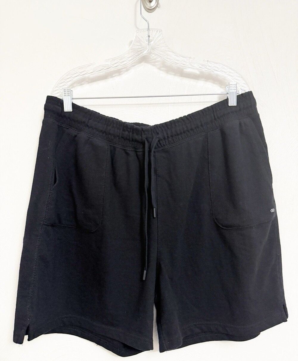 Men's Sz 36 Jersey Shorts Black Cotton Blend Pockets Stretch 5 1/2 "